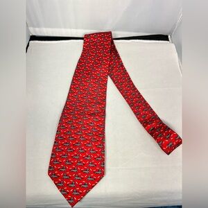 Vineyard Vines Puppy Dog Novelty Tie Red Silk Preppy Necktie Dog Lover Gift Mens